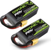 4S LiPo Battery 1300mAh 14.8V 100C – XT60 Connector, 2-Pack for RC FPV Racing Drones